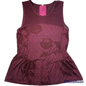 American Eagle Burgundy Peplum Workout Top